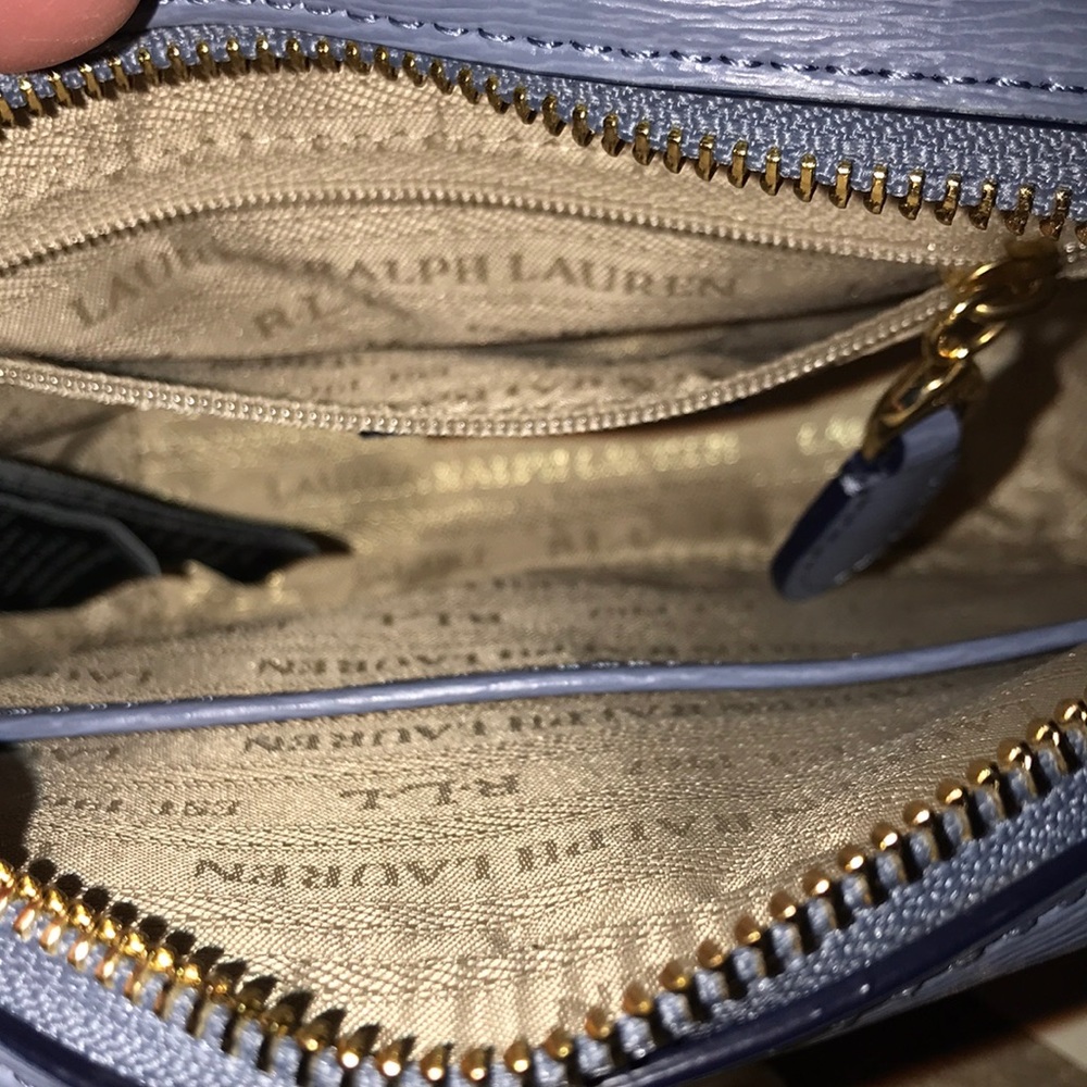 Vintage Ralph Lauren BLUE Small Pocketbook Never Used Tags Still On Dust Bag - Picture 7 of 11